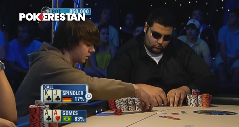 کوادز سرباز مقابل پاکت آس؛ آنالیز دست اسپیندلر و گومز 2 Pokerestan دست پوکر در مرحله ترن با برتری کامل اسپیندلر مقابل پاکت آسهای گومز